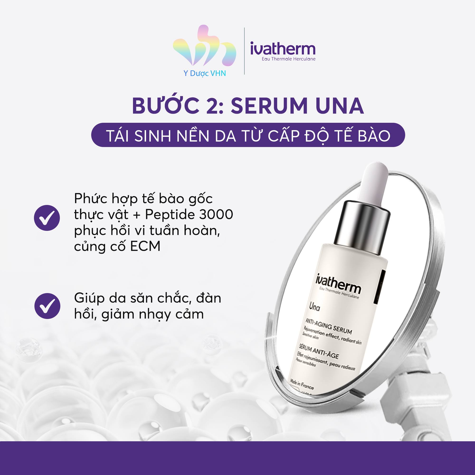 Serum Ivatherm Una Anti-Aging - Serum chống lão hóa, dưỡng da căng mịn 30ml