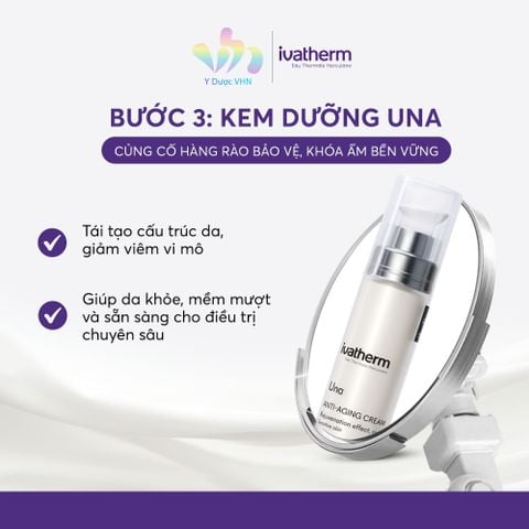 Ivatherm Una Anti Aging Cream - Kem dưỡng trẻ hóa giảm nhăn, phục hồi, chống lão hóa đa tầng 50ml