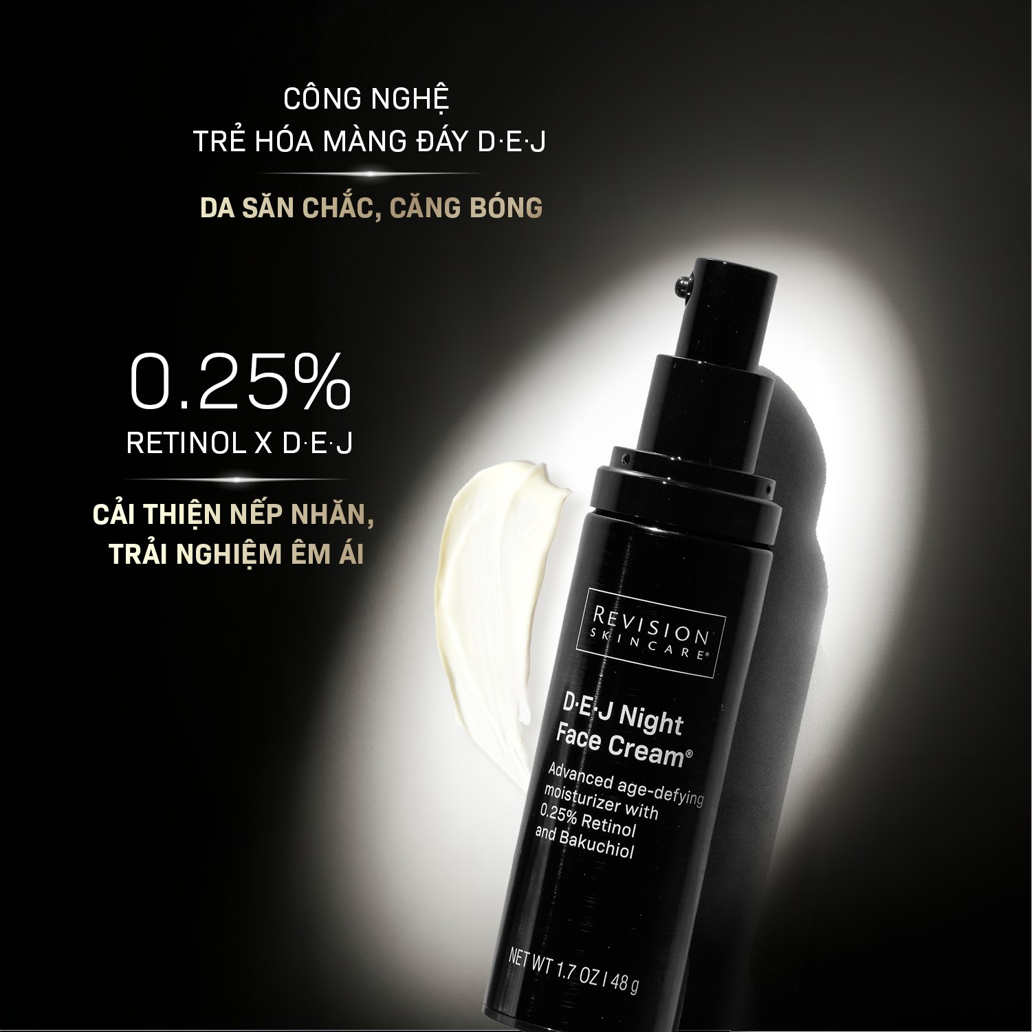 [Tuýp 4gram] Revision Skincare D·E·J Night Face Cream - Kem Dưỡng Làm Giảm Nếp Nhăn Và Cải Thiện Độ Đàn Hồi Cho Da