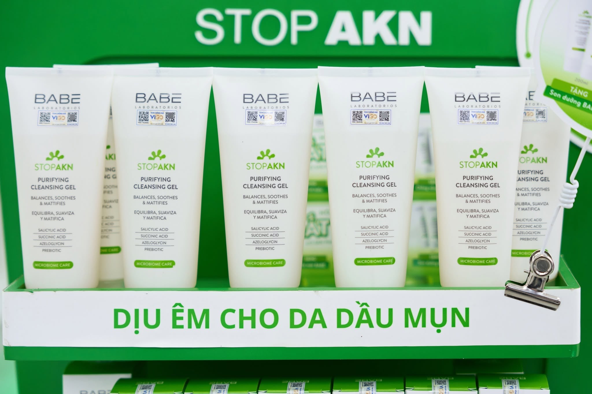 Sữa Rửa Mặt BABE Stop AKN Purifying Cleansing Gel Cho Da Dầu Mụn