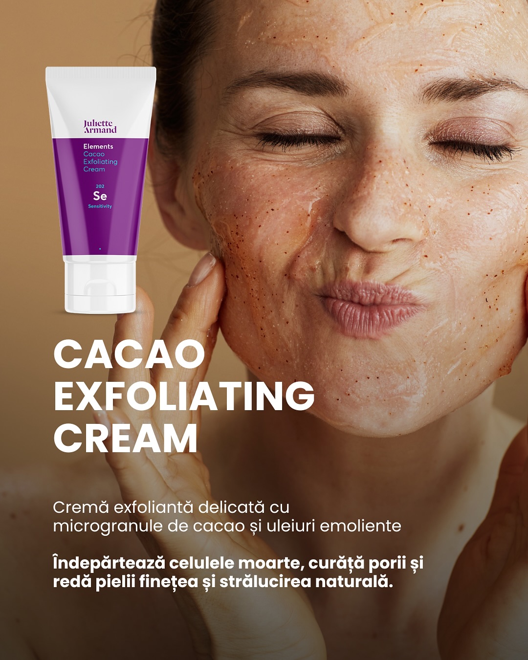 Juliette Armand Elements Cacao Exfoliating Cream Kem Tẩy Tế Bào Chết Cacao & Hạnh Nhân Cho Da Khô, Nhạy Cảm 50ml
