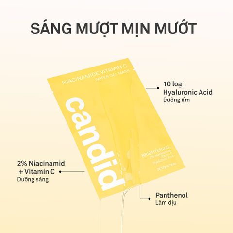 Candid Niaciamide Vitamin C Mask Mặt nạ dưỡng sáng - Hộp 10 miếng