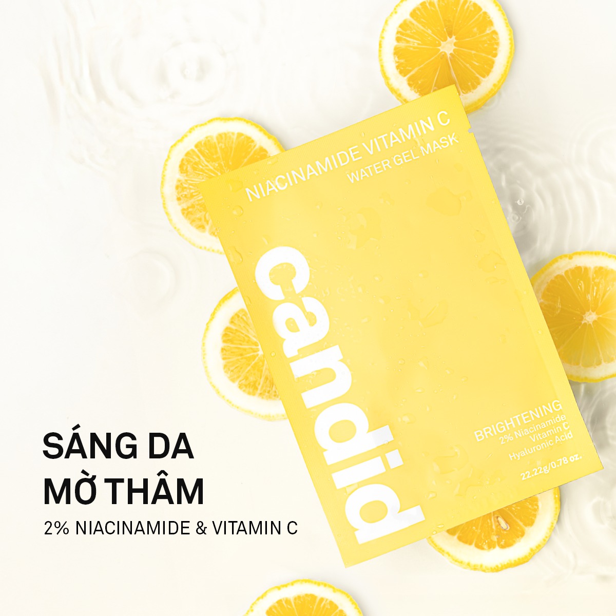 Candid Niaciamide Vitamin C Mask Mặt nạ dưỡng sáng - Hộp 10 miếng
