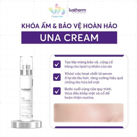 Ivatherm Una Anti Aging Cream - Kem dưỡng trẻ hóa giảm nhăn, phục hồi, chống lão hóa đa tầng 50ml