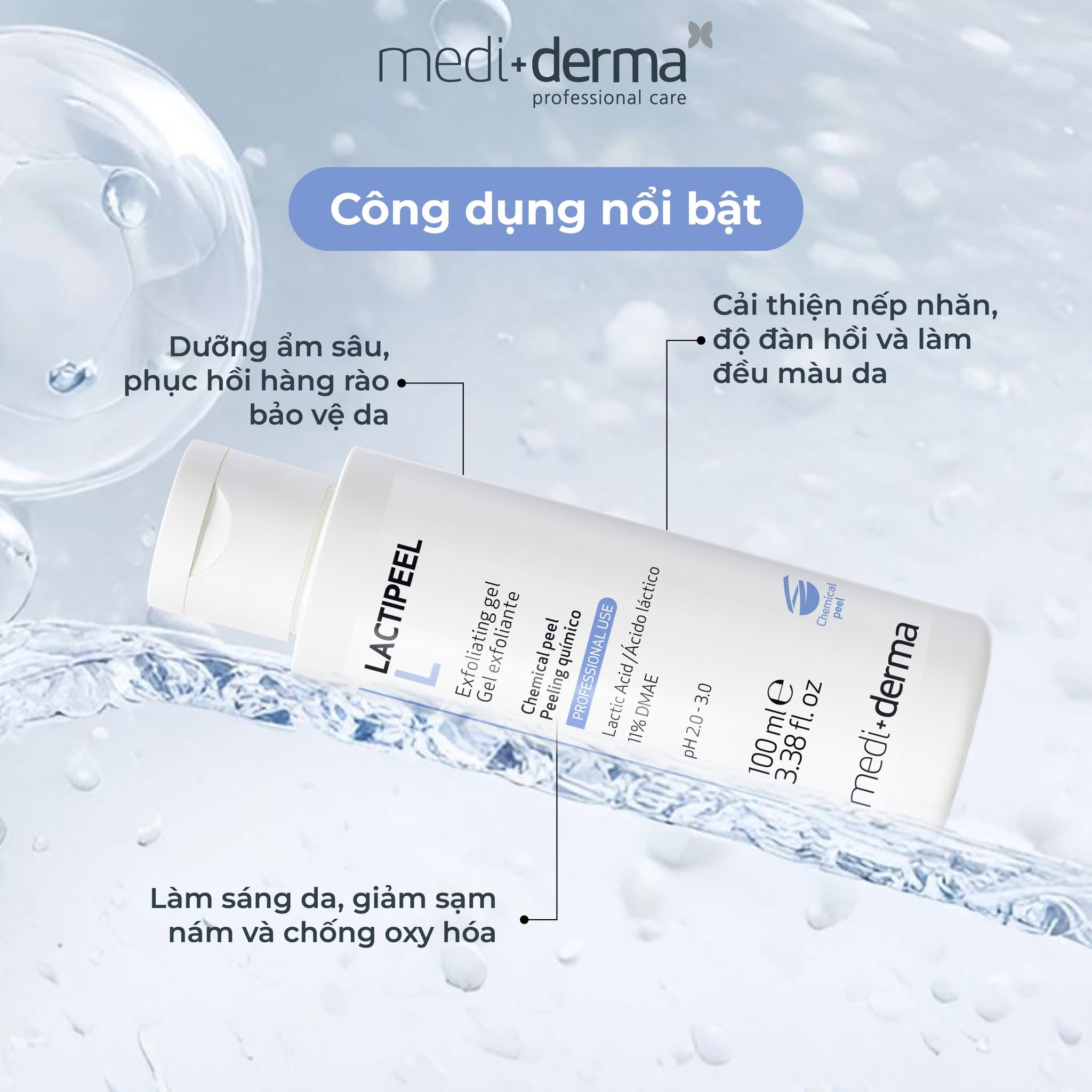 Mediderma Lactipeel L Gel Thay Da Sinh Học Cấp Ẩm, Chống Lão Hoá Và Làm Sáng Da