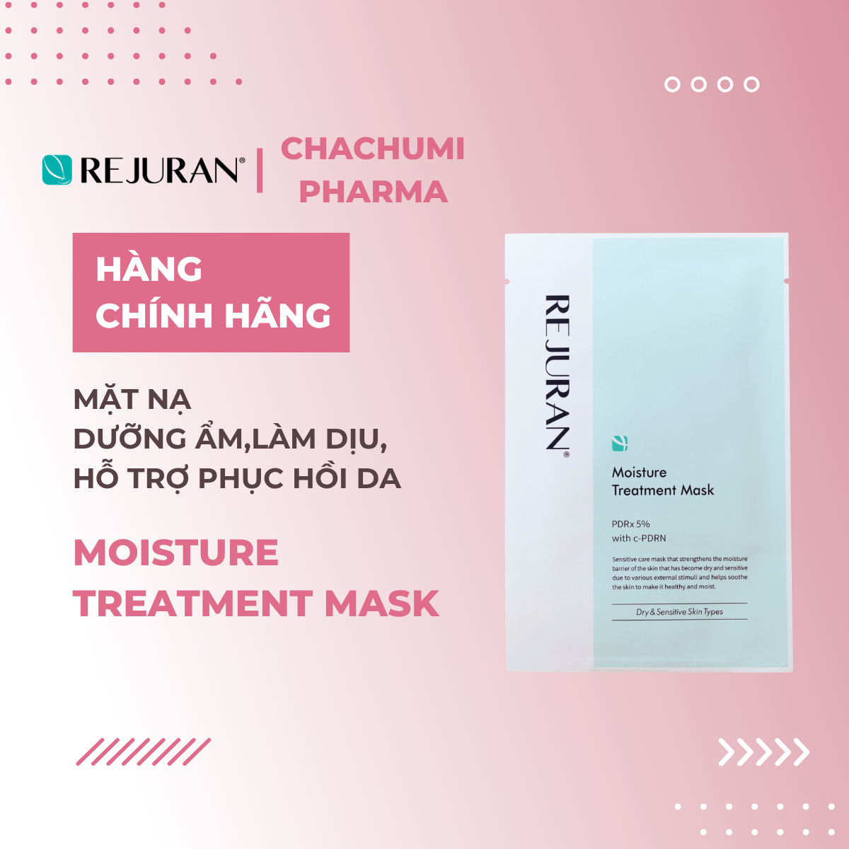 Rejuran Moisture Treatment Mask - Mặt nạ dưỡng ẩm, làm dịu, hỗ trợ phục hồi da 23mlx5