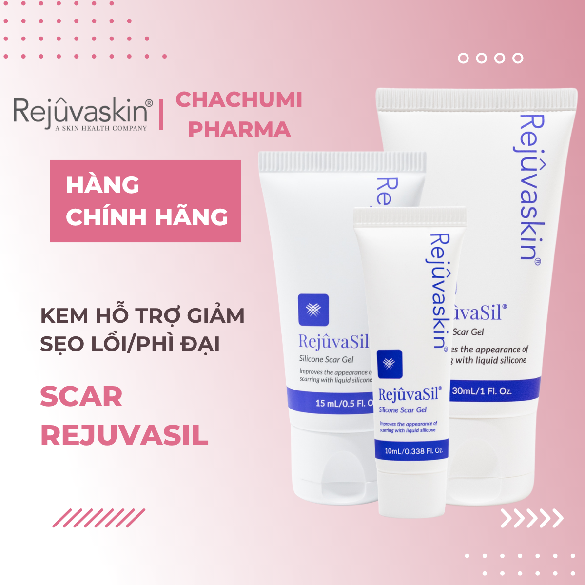 Rejuvaskin Scar RejuvaSil Gel Dưỡng Giảm Sẹo Lồi / Phì Đại, Làm Mềm Da