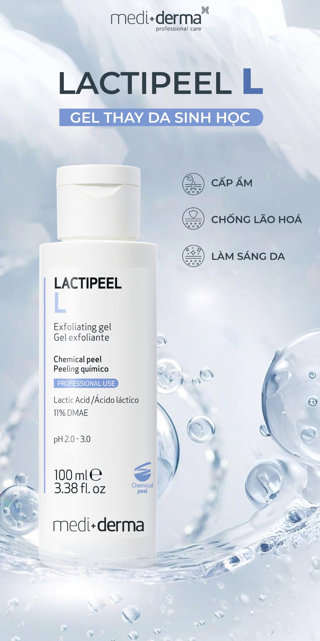 Mediderma Lactipeel L Gel Thay Da Sinh Học Cấp Ẩm, Chống Lão Hoá Và Làm Sáng Da