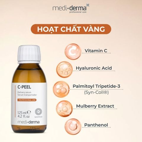 Mediderma C-Peel Delivery Serum Khóa Peel Căng Bóng, Trẻ Hoá, Làm Sáng Và Đều Màu Da