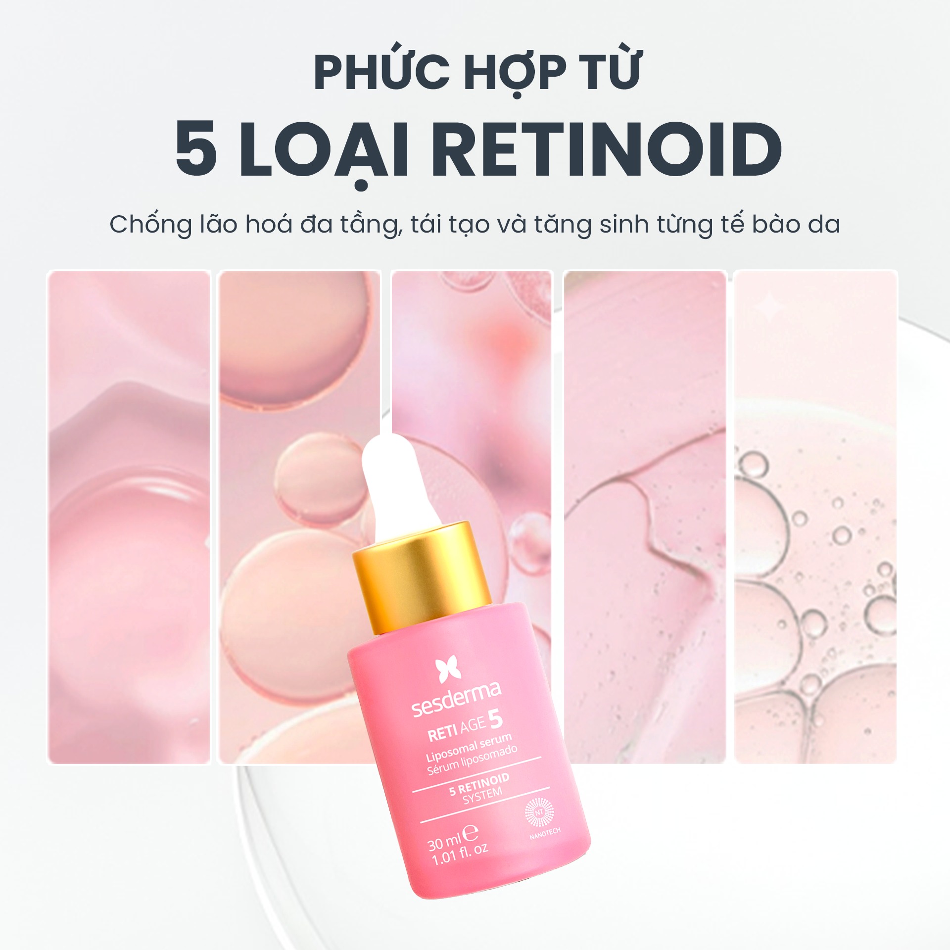 Sesderma Reti Age 5 Liposomal Serum 30ml – Serum Chống Lão Hóa, Hỗ Trợ Giảm Nếp Nhăn