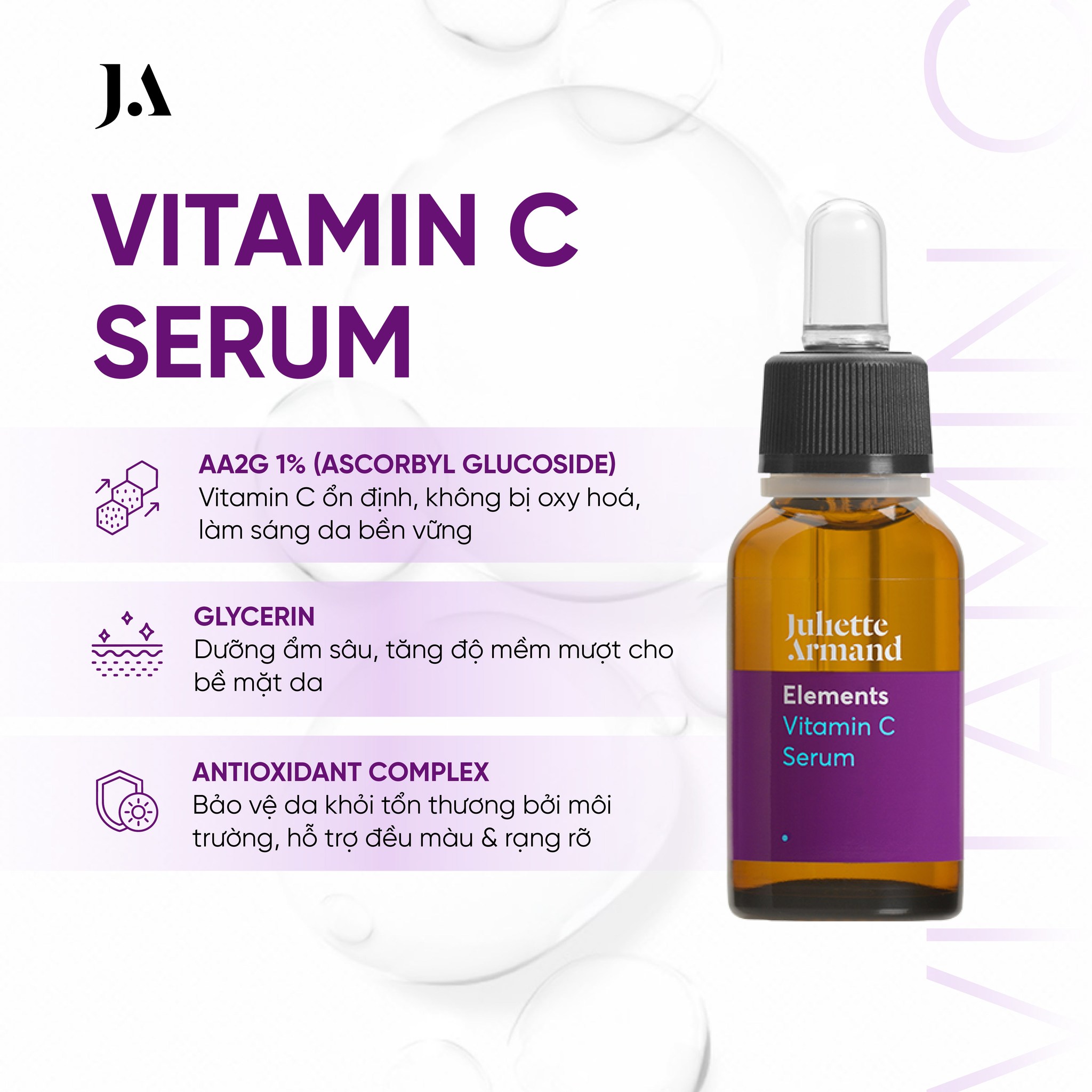 Juliette Armand Elements Vitamin C Serum Tinh Chất Vitamin C Hỗ Trợ Làm Sáng & Bảo Vệ Da 20ml