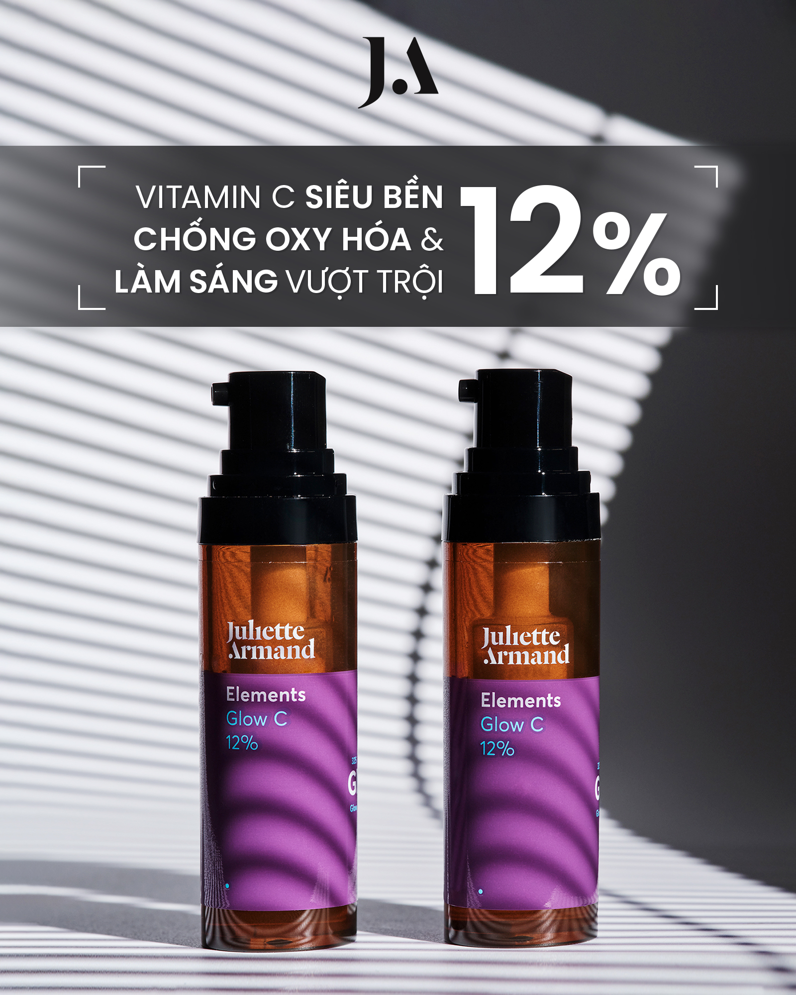 Juliette Armand Elements Glow C 12% Serum Tinh Chất Vitamin C 12% Hỗ Trợ Làm Sáng Da Xỉn Màu 10ml