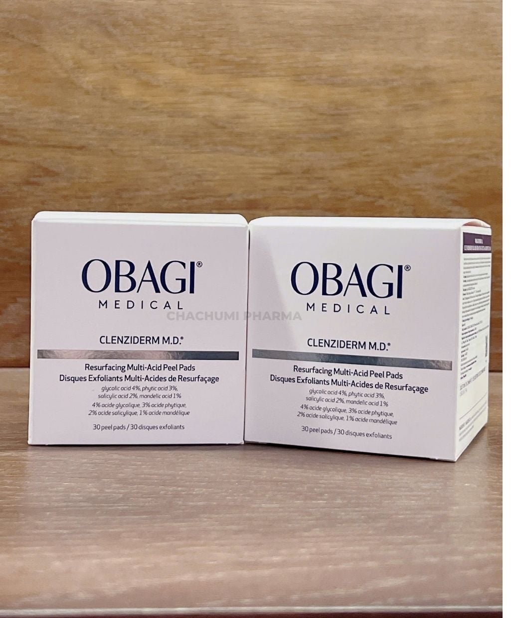 Miếng Pad Peel Da Obagi Làm Sạch Tế Bào Da Chết Và Cải Thiện Bề Mặt Căng Bóng Obagi Clenziderm M.D. Resurfacing Multi- Acid Peel Pads