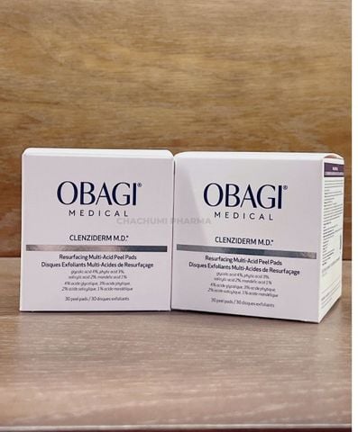 Miếng Pad Peel Da Obagi Làm Sạch Tế Bào Da Chết Và Cải Thiện Bề Mặt Căng Bóng Obagi Clenziderm M.D. Resurfacing Multi- Acid Peel Pads