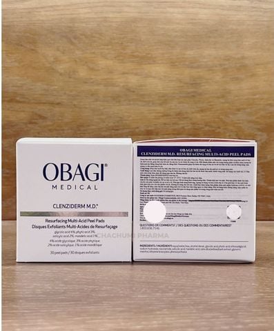 Miếng Pad Peel Da Obagi Làm Sạch Tế Bào Da Chết Và Cải Thiện Bề Mặt Căng Bóng Obagi Clenziderm M.D. Resurfacing Multi- Acid Peel Pads