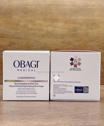 Miếng Pad Peel Da Obagi Làm Sạch Tế Bào Da Chết Và Cải Thiện Bề Mặt Căng Bóng Obagi Clenziderm M.D. Resurfacing Multi- Acid Peel Pads