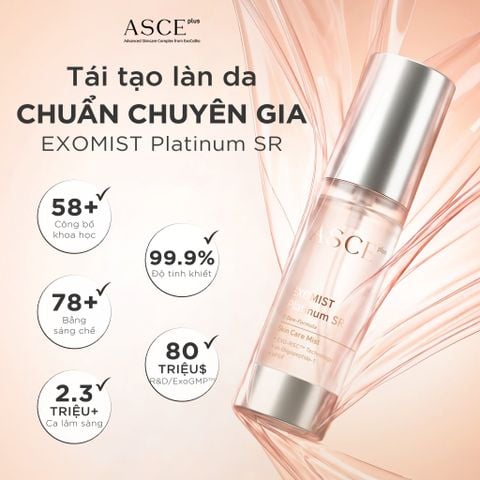 ASCE plus EXOMIST Platinum SR Xịt Khoáng Phục Hồi Cấp Ẩm Làm Dịu Da Exosome (Viên nang đông khô 20mg + Dung dịch 50ml)
