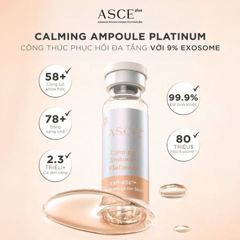 ASCE plus Calming Ampoule Platinum Tinh Chất Làm Dịu Phục Hồi Da Exosome Hộp 5 ống x 3.5ml