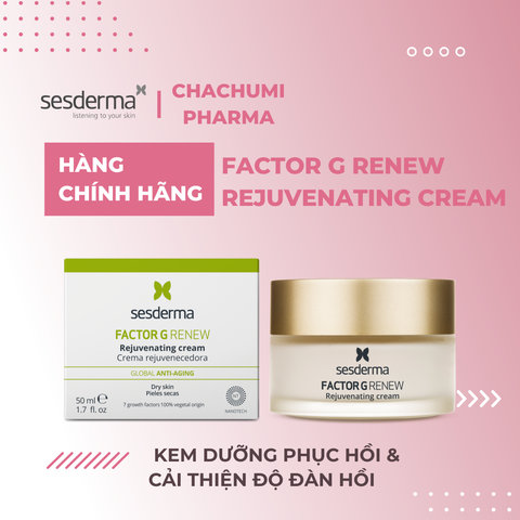 Sesderma Factor G Renew Rejuvenating Cream 50ml – Kem Dưỡng Tái Tạo Sinh Học, Phục Hồi & Trẻ Hoá Da