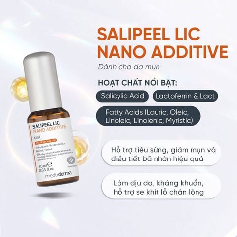 Mediderma Salipeel LIC Nano Additive Xịt Peel Tăng Cường Giảm Viêm Và Giảm Mụn
