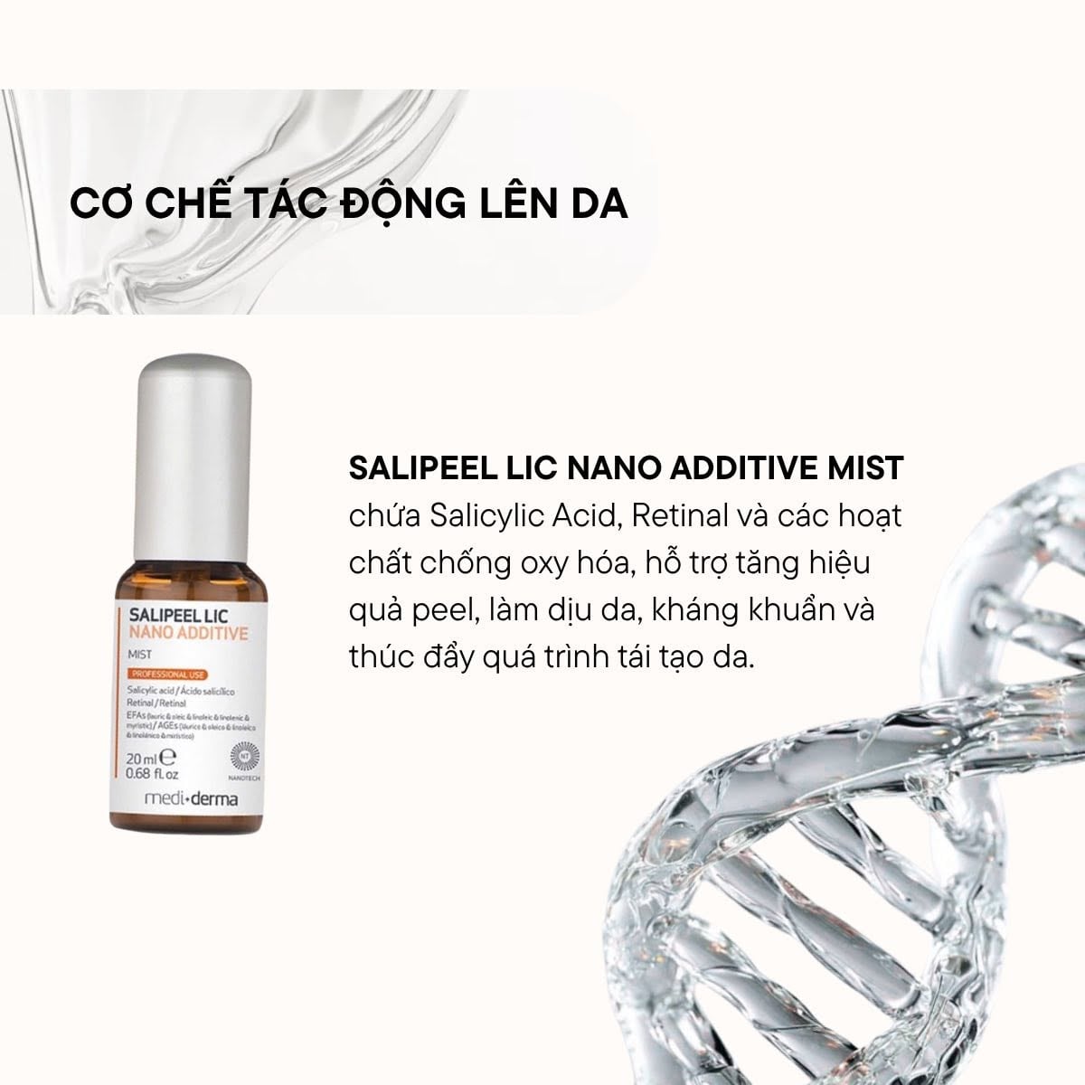 Mediderma Salipeel LIC Nano Additive Xịt Peel Tăng Cường Giảm Viêm Và Giảm Mụn