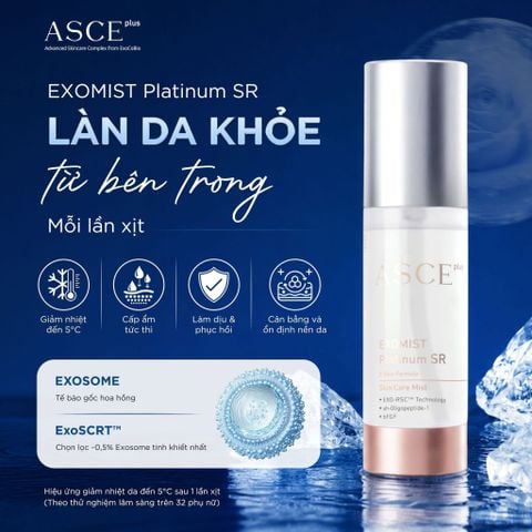 ASCE plus EXOMIST Platinum SR Xịt Khoáng Phục Hồi Cấp Ẩm Làm Dịu Da Exosome (Viên nang đông khô 20mg + Dung dịch 50ml)