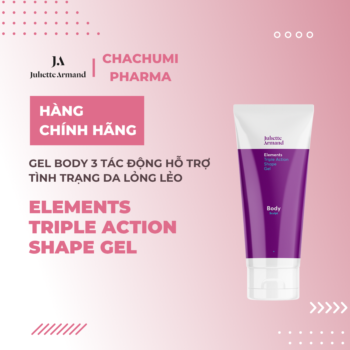 Juliette Armand Elements Triple Action Shape Gel - Gel Body 3 Tác Động Hỗ Trợ Tình Trạng Da Lỏng Lẻo 200ml