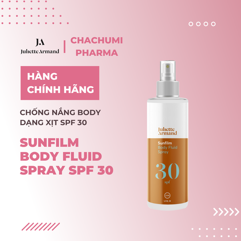 Juliette Armand Sunfilm Body Fluid Spray SPF 30 Chống Nắng Body Dạng Xịt Dành Cho Mọi Loại Da 200ml