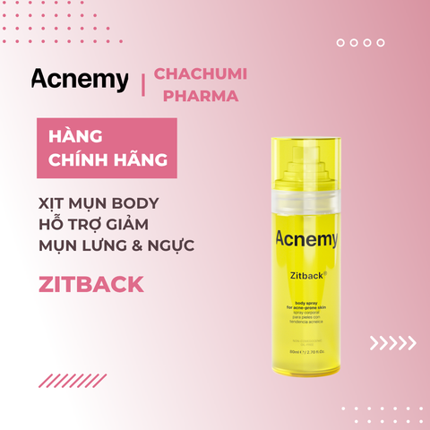 Acnemy Zitback Xịt Mụn Body Hỗ Trợ Làm Giảm Mụn Lưng Và Ngực Hiệu Quả 80ml