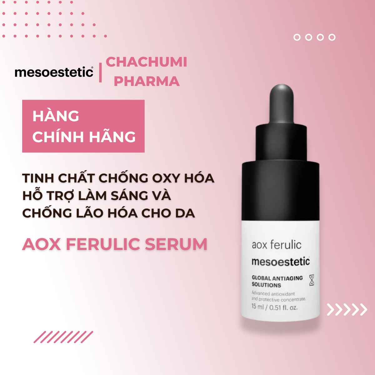 Mesoestetic AOX Ferulic Serum Chống Oxy Hóa Hỗ Trợ Làm Sáng Da Và Chống Lão Hóa 15ml