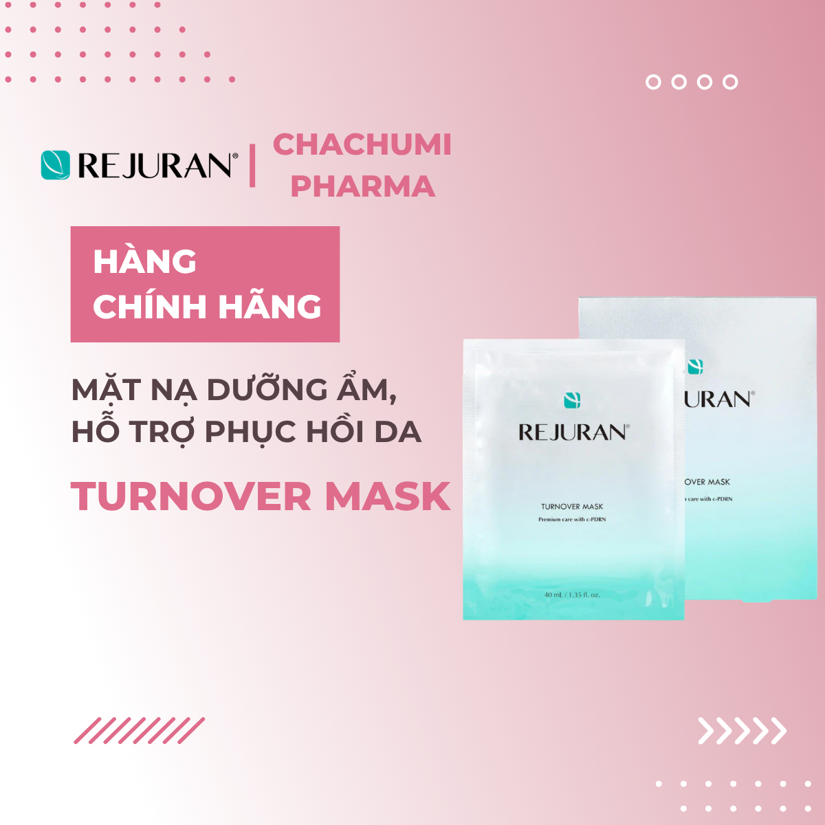 Rejuran Turnover Mask - Mặt nạ dưỡng ẩm, hỗ trợ phục hồi da 40mlx5