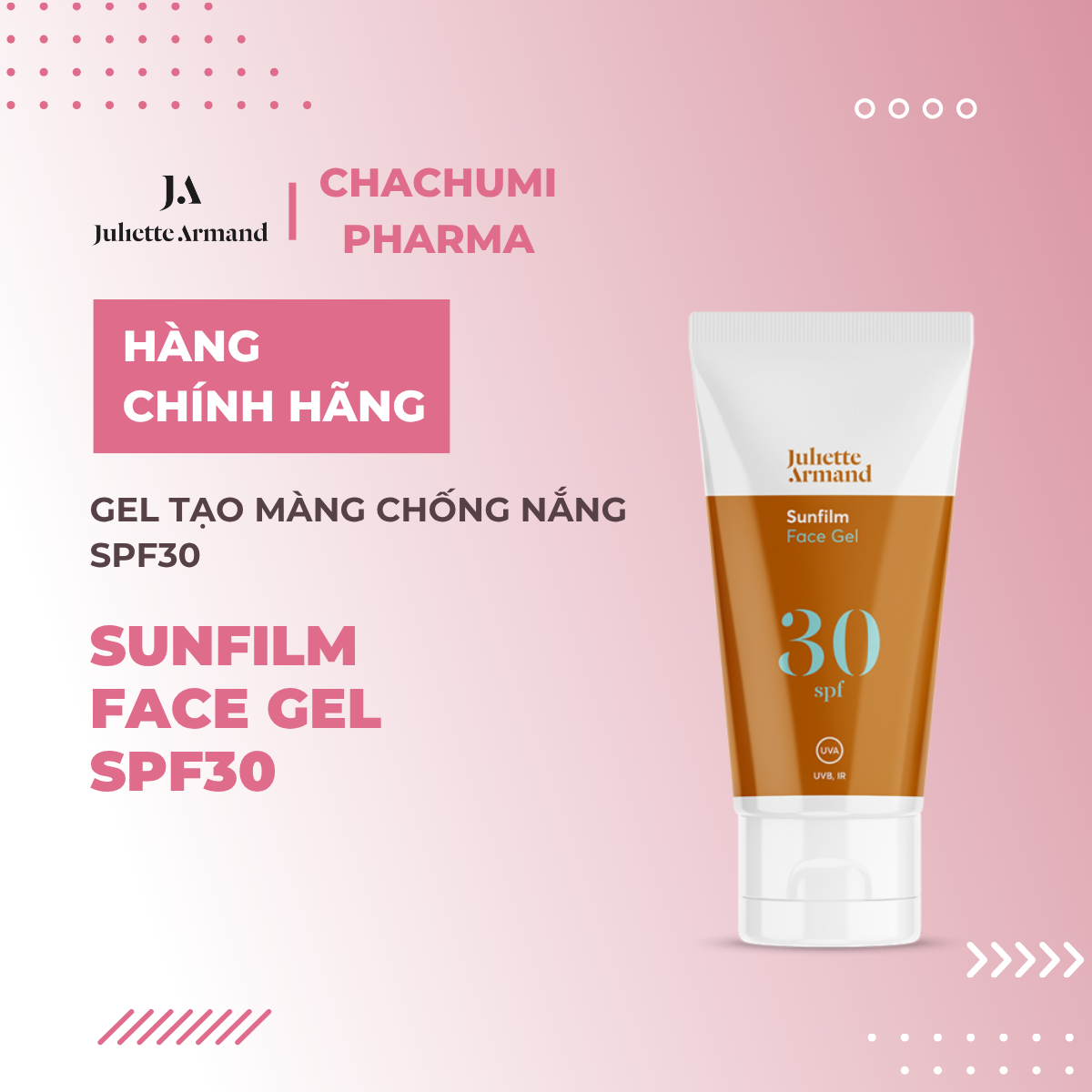 Juliette Armand Sunfilm Face Gel SPF 30 Gel Tạo Màng Chống Nắng Không Bết Dính 55ml