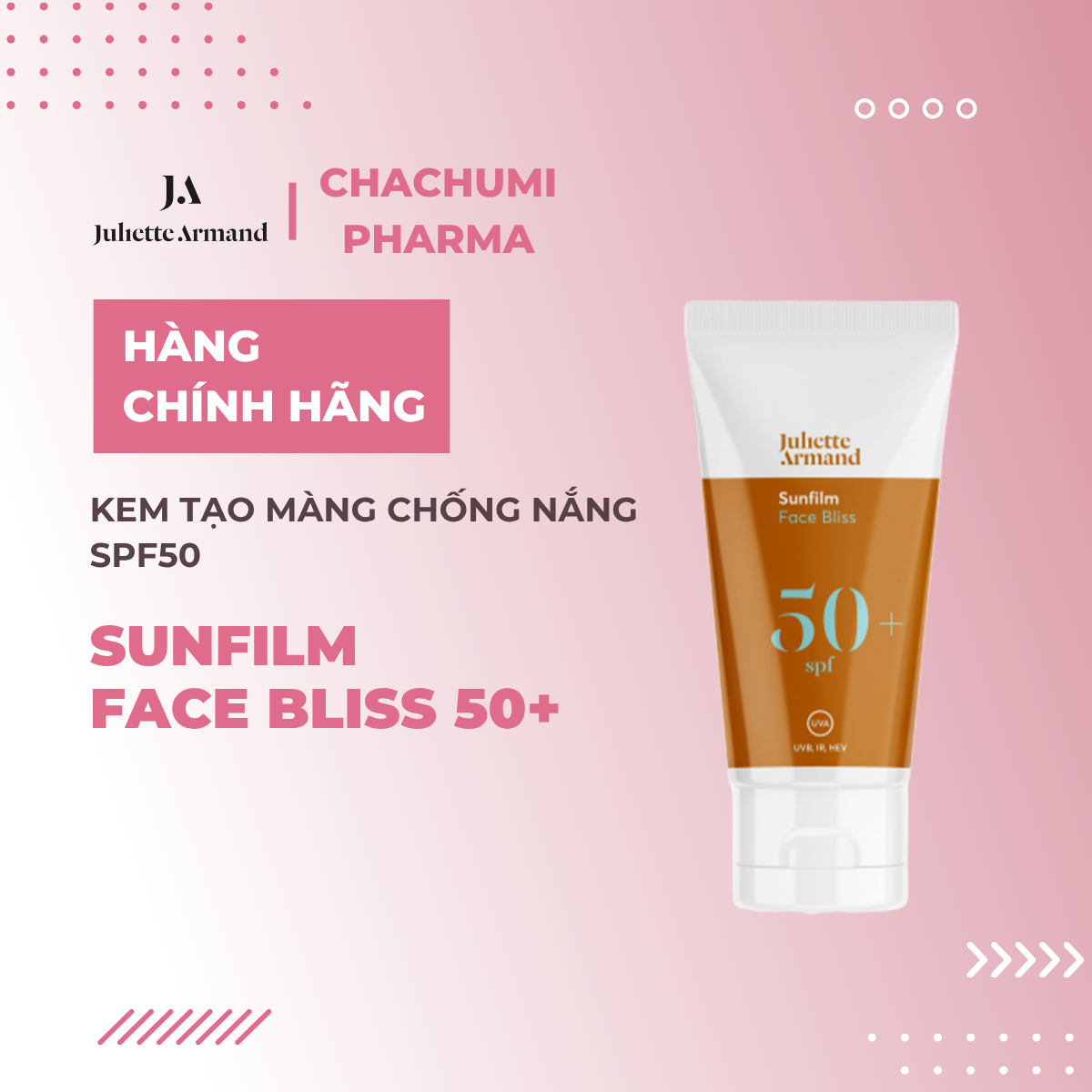 Juliette Armand Sunfilm Face Bliss 50+ Kem Tạo Màng Chống Nắng SPF 50 55ml