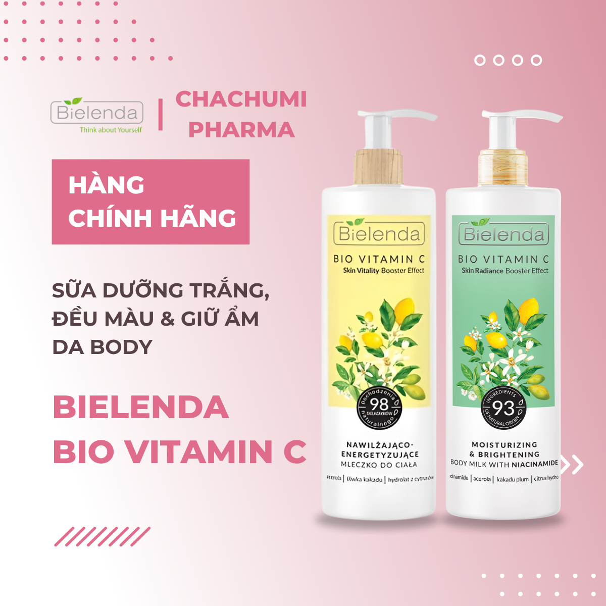 Bielenda Bio vitamin C - Sữa dưỡng trắng, đều màu & giữ ẩm da body