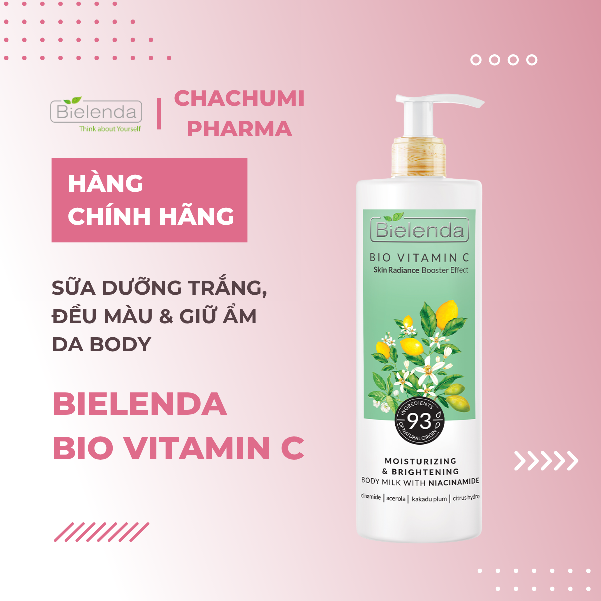 Bielenda Bio vitamin C - Sữa dưỡng trắng, đều màu & giữ ẩm da body