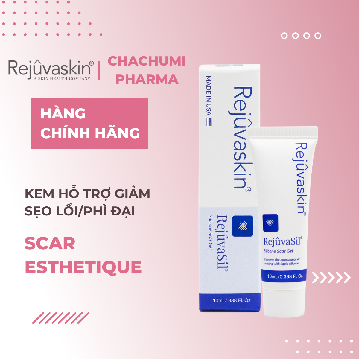 Rejuvaskin Scar RejuvaSil Gel Dưỡng Giảm Sẹo Lồi / Phì Đại, Làm Mềm Da