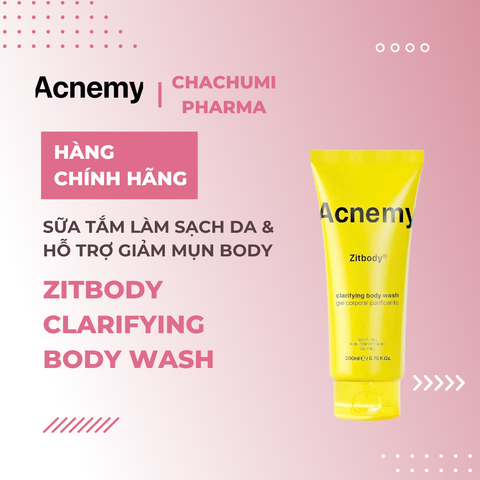 Acnemy Zitbody Clarifying Body Wash Sữa Tắm Làm Sạch Da Và Hỗ Trợ Làm Giảm Mụn Body 200ml