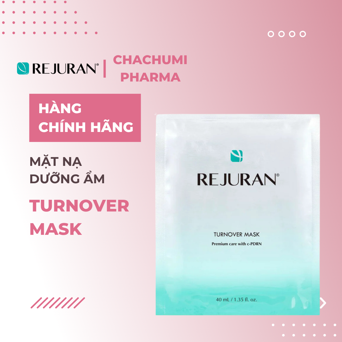 Rejuran Turnover Mask - Mặt nạ dưỡng ẩm, hỗ trợ phục hồi da 40mlx5
