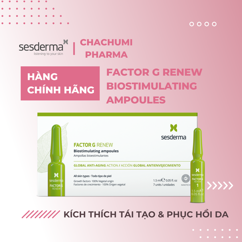 Sesderma Factor G Renew Biostimulating Ampoules 7 x1.5ml – Tinh Chất Phục Hồi Tái Tạo Da