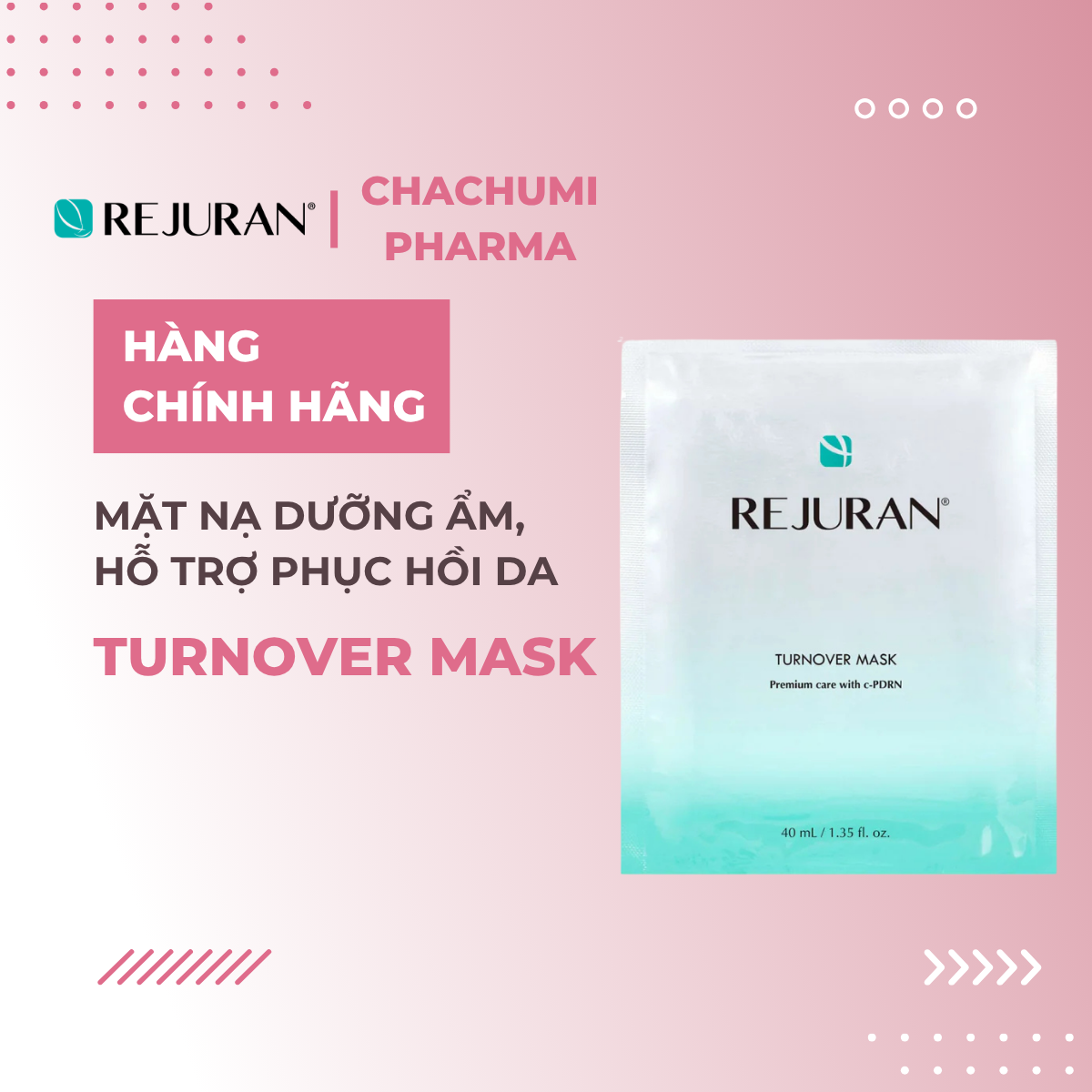 Rejuran Turnover Mask - Mặt nạ dưỡng ẩm, hỗ trợ phục hồi da 40mlx5
