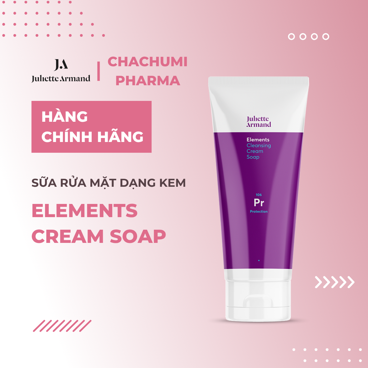 Juliette Armand Elements Cream Soap Sữa Rửa Mặt Dạng Kem Làm Sạch Cho Mọi Loại Da 200ml