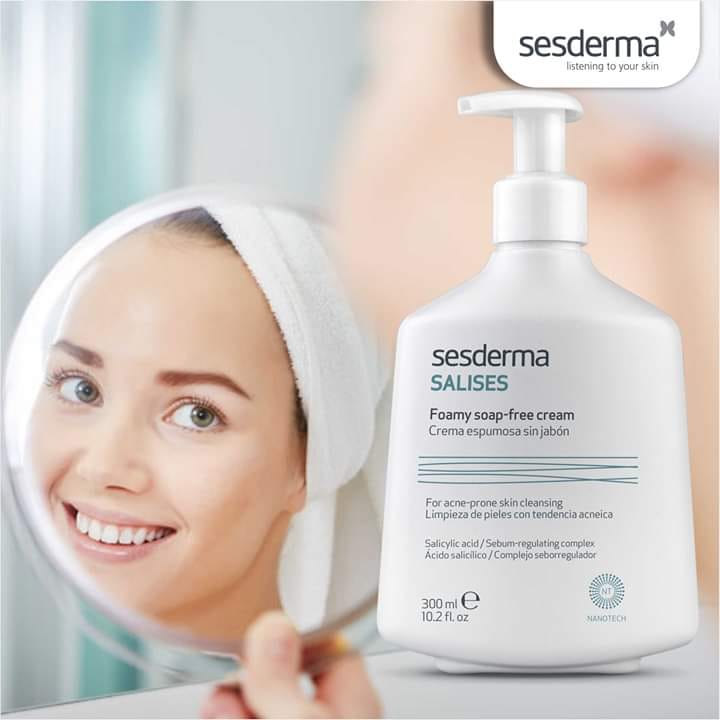 Sesderma Salises Foamy Soap Free Cream 250ml – Sữa Rửa Mặt Dịu Nhẹ Cho Da Dầu Mụn, Kiềm Dầu