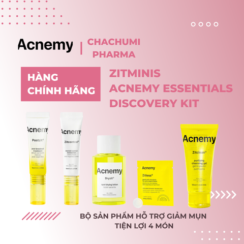 Acnemy Zitminis Acnemy Essentials Discovery Kit Bộ Sản Phẩm Hỗ Trợ Làm Giảm Mụn Tiện Lợi 4 Món