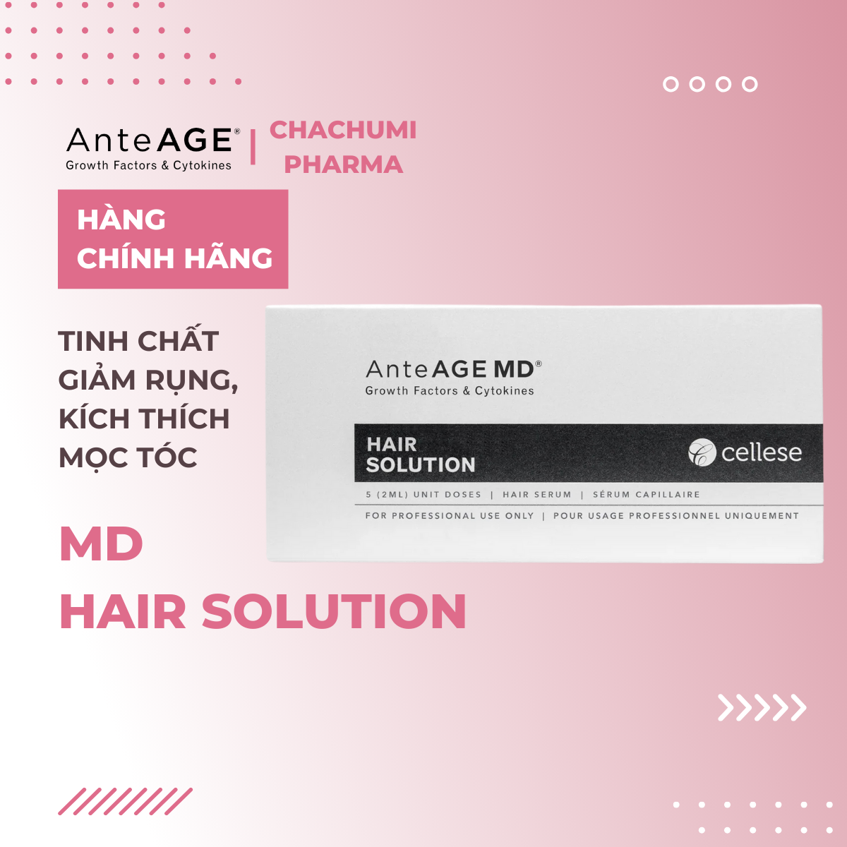 AnteAGE MD Hair Solution - Tinh Chất Giảm Rụng Và Kích Thích Mọc Tóc
