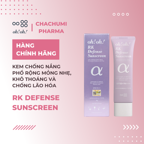 Oh!Oh! RK Defense Sunscreen - Kem Chống Nắng Phổ Rộng Mỏng Nhẹ, Khô Thoáng Và Chống Lão Hóa 45g