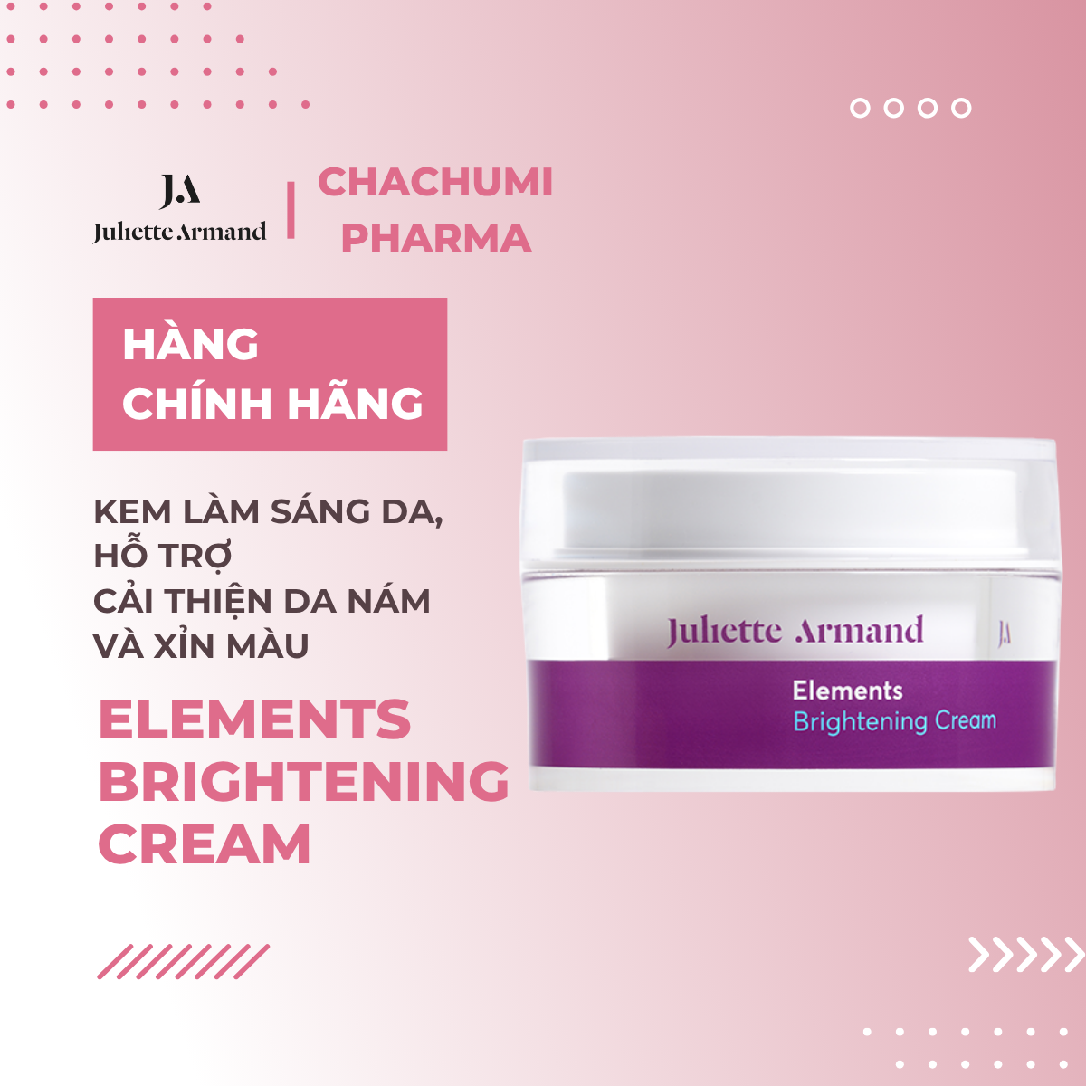 Juliette Armand Elements Brightening Cream Kem Làm Sáng Da, Hỗ Trợ Cải Thiện Da Nám Và Xỉn Màu 50ml