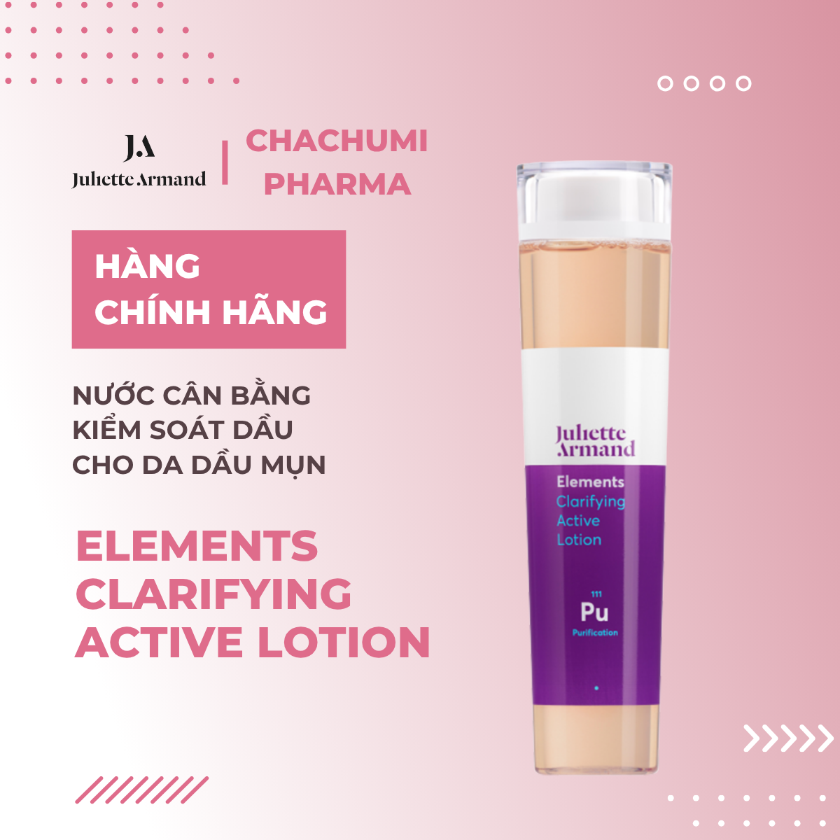 Juliette Armand Elements Clarifying Active Lotion Nước Cân Bằng Kiểm Soát Dầu Cho Da Dầu Mụn 210ml