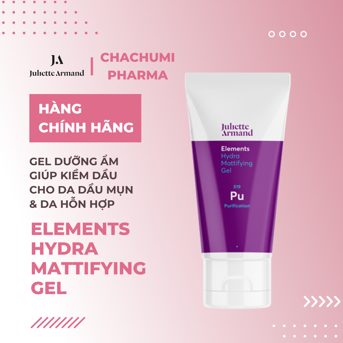 Juliette Armand Elements Hydra Mattifying Gel Gel Dưỡng Ẩm Giúp Kiềm Dầu Cho Da Dầu Mụn & Da Hỗn Hợp 50ml