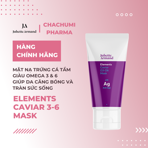 Juliette Armand Elements Caviar 3-6 Mask Mặt Nạ Trứng Cá Tầm Giàu Omega 3 & 6 Giúp Da Căng Bóng 50ml