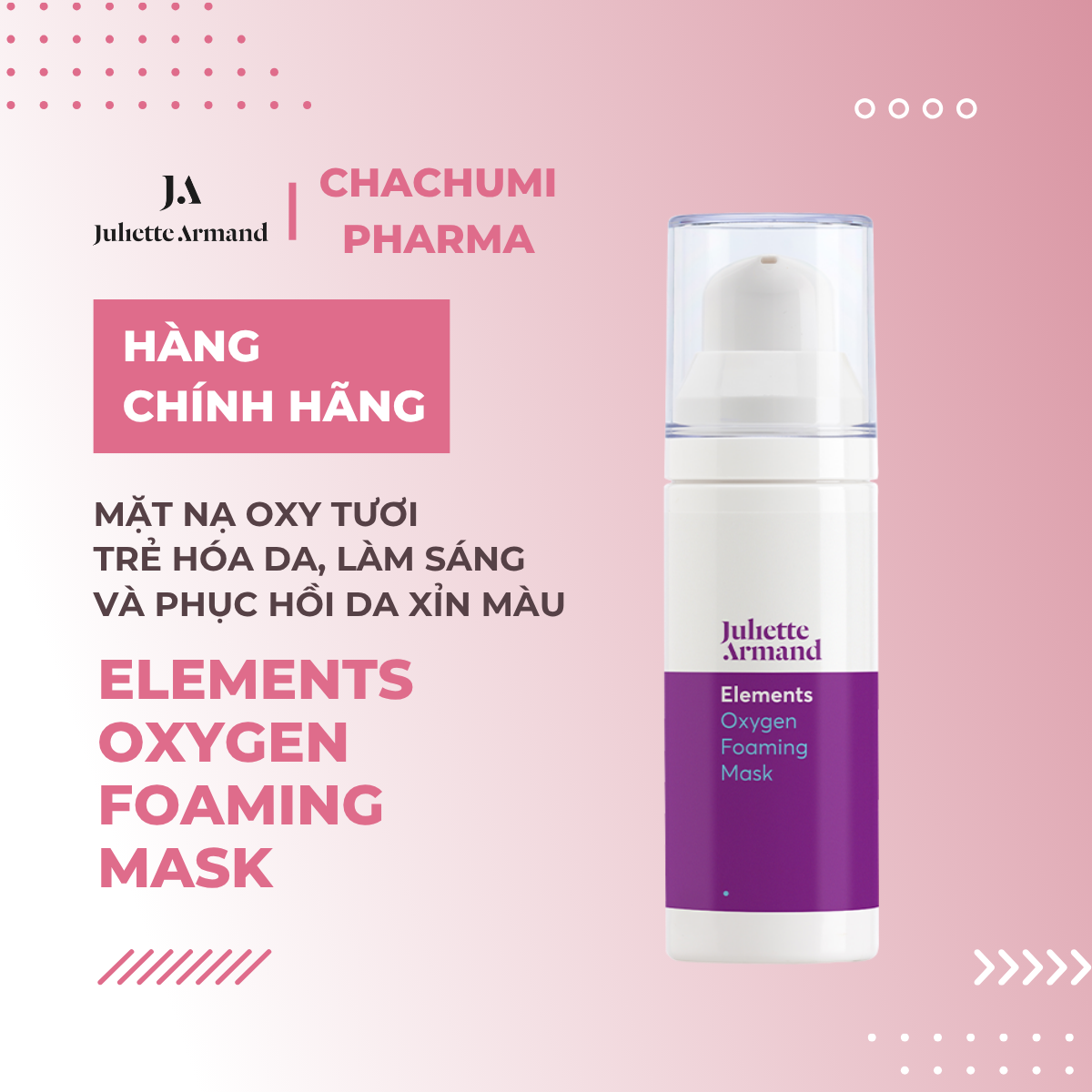 Juliette Armand Elements Oxygen Foaming Mask Mặt Nạ Oxy Tươi Trẻ Hóa Da, Làm Sáng Và Phục Hồi Da Xỉn Màu 30ml